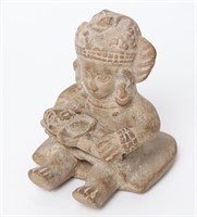 Pre-Columbian Mother & Child seated Figure, Jama-C