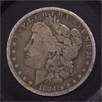 US Silver Coin 1884 Morgan Silver Dollar $1, circu