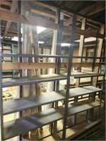 2 METAL SHELVING UNITS BOLTED TOGETHER