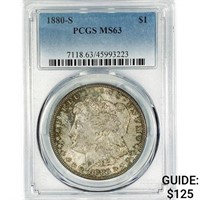 1880-S Morgan Silver Dollar PCGS MS63