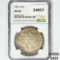 1921-S Morgan Silver Dollar NGC MS64