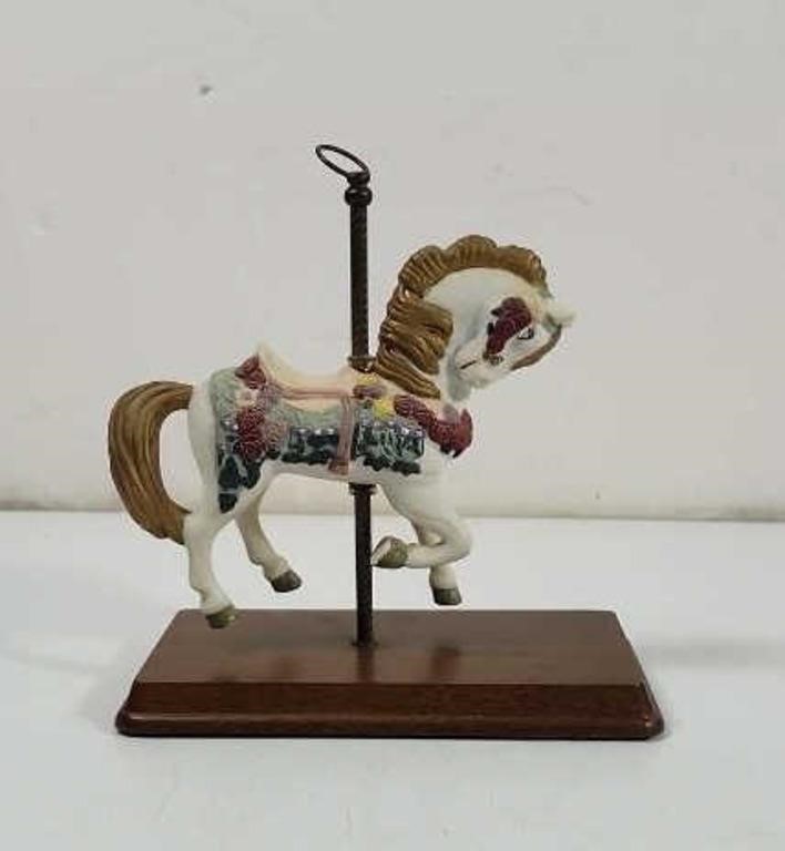 Carousel Horse Porcelain on wood base