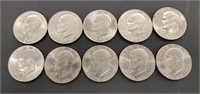 10 Ike Dollar Coins - 1-71, 3-72, 1-74, 4-76,