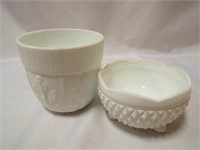 Indiana Milk Glass Hobnail Footed Bowl Candy Dish