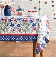 O764  Sme Smile 4th of July Tablecloth 60 x 84