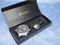 Stauer Mens Wristwatch W/ Case Untested