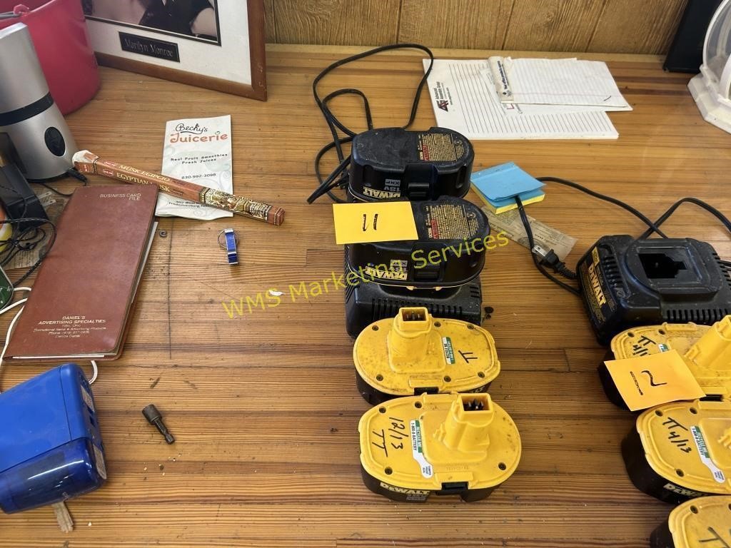 4 - 18V Dewalt Batteries, Charger