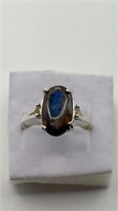 Boulder Opal Sterling Ring Size 8