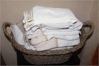 Lovely Wicker Basket with Christmas Theme Towels