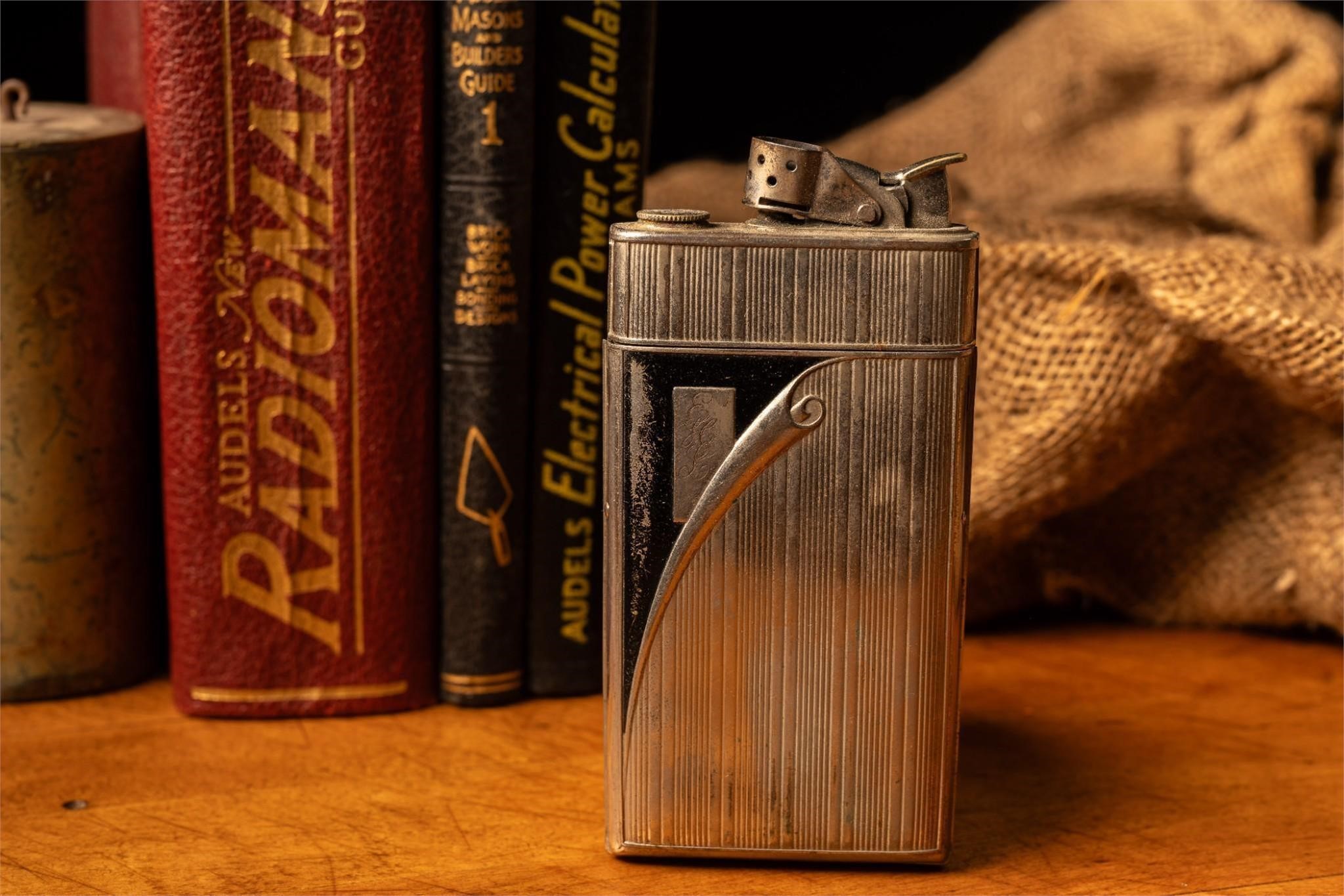 Engraved Evans Dual Lighter and Cigarette Case