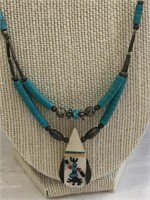 American Indian Kachina Tourquoise  Necklace
