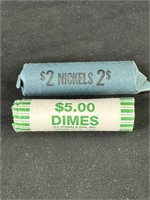Rolls of Dimes and Nickels Unsorted Rolls