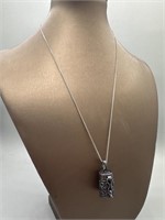 Sterling Silver Locket Necklace, TW 12.5 grams