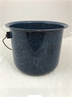 Blue Enamel Pot w/ Handle