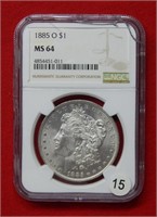 1885 O Morgan Silver Dollar NGC MS64