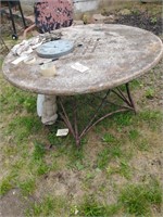 OUTDOOR METAL AND ROCK TABLE 47.5" DIA.