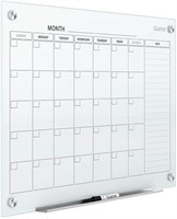 Quartet Magnetic Whiteboard Calendar, 3'x2',Glass