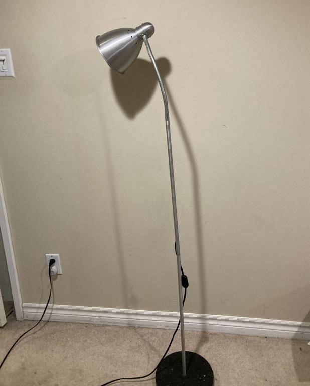 Silver Adjustable Goose Neck Floor Lamp