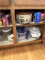 Contents in Kitchen Cabinet (Crockpot, Storage
