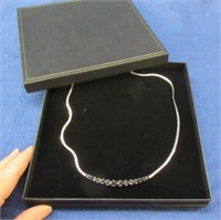 new sterling 15-black stone necklace