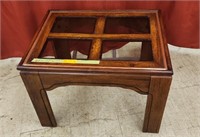 Wooden and glass side Table 28"x22"x20"