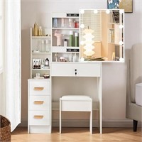 Vanity Desk With Power Outlet & Usb Ports