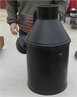 Heavy Black Milk Can with Lid