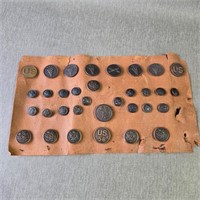 Collection of War Era Army Collar Discs & Buttons