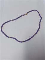 Marked 1/20 12K GF Clasp on Purple Stone Necklace