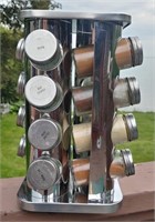 Stainless Steel Revolving Spice Rack With Contants