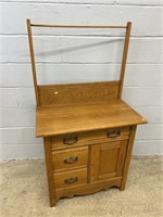 Vtg. Oak Wash Stand