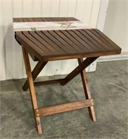 Melino Wood Folding Side Table