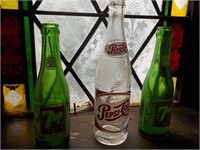 Pepsi Cola & 7 up bottles
