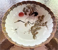 Asian Porcelain Crane Bowl