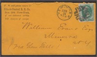 Illinois Central Railroad Corner Card, US stamp #1