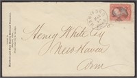 Hartford & New Haven Railroad Corner Card, US stam