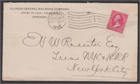 Illinois Central Railroad Corner Card, US 2 cent s