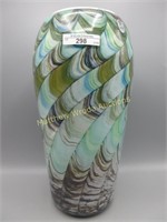 Angelo Rossi 13" brushed art glass vase