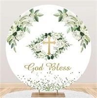 "GOD BLESS" ROUND BACKDROP POLYESTER COVER