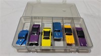 6 slot cars with case