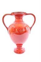 Red - Blue Mountain Pottery Double Handle Vase