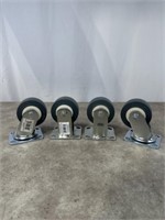 4 x 2 inch gray rigid and swivel rubber casters,