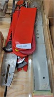 LOT OF CHAINSAW BLADE COVERS, PARTS, & MORE