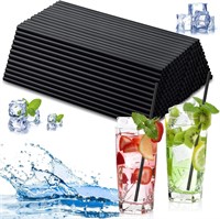 Tioncy 400 PLA Straws for Party  Bar (Black)
