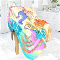 $47  Dinosaur Throw Blanket  40x50  Soft Flannel