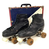 Pair of Mens Roller Skates and Skate Case