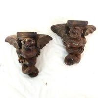 (2) Architectural Griffin Corbels