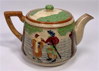 English teapot, crackled glaze, 5.5" dia., 5"