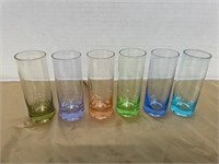 6 TALL COLORED SHOT GLASSES