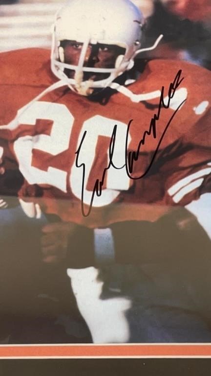 EARL CAMPBELL TEXAS LONGHORNS SIGNED AND FRAMED